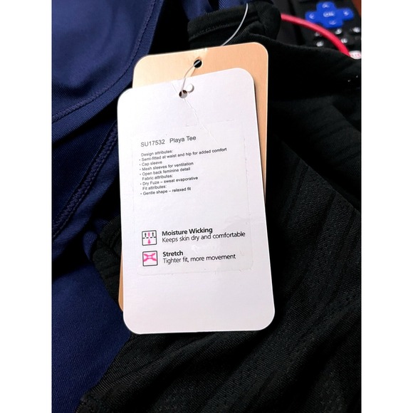 SHAPE Active Playa Capped Sleeve Tshirt Women's Size Small Blue/Black NWT - Picture 8 of 8